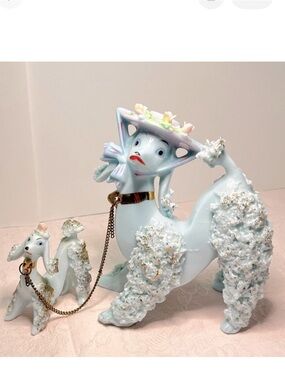Rare MCM Spaghetti Poodle Figurines Attributed to Lefton 1950s Japan
